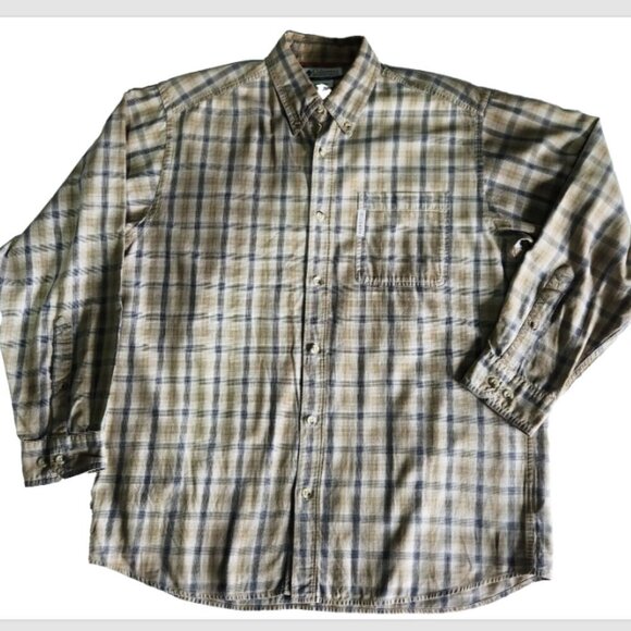 Columbia Sportswear Plaid Shirt Men's Medium Long Sleeve Button Down Cotton - Picture 1 of 11